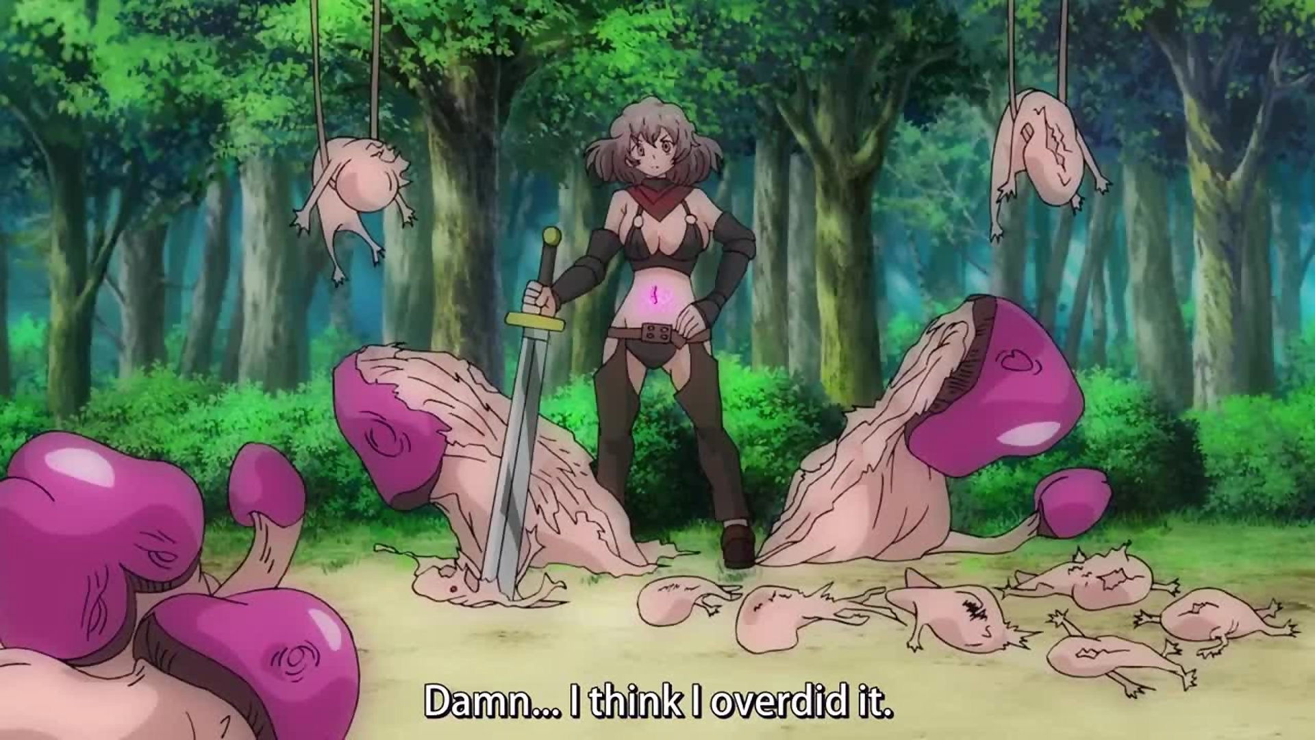 Branded Azel 1 - Warrior anime girl is gangbanged by mushroom monsters pic
