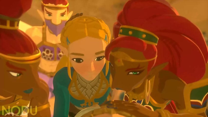 Zelda and Urbosa are sucking Links Cock in threesome thumbnail