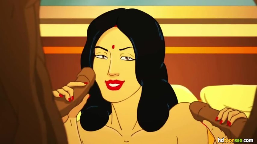 Savita Bhabhi - Busty mature cartoon indian woman sucks the dick of two guys thumbnail