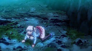 Dangerous Forest Tag 2 - Hentai orc slides aside her panties and slams his cock in