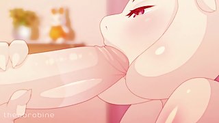 Busty furry milf toriel sucks dicks and then spreads for a huge fat cock