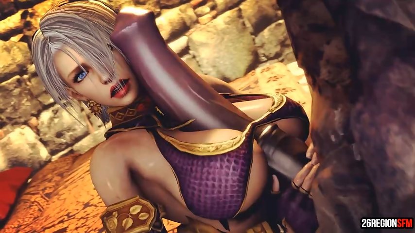Busty slave girl gets her pussy split open by monster demon cock thumbnail