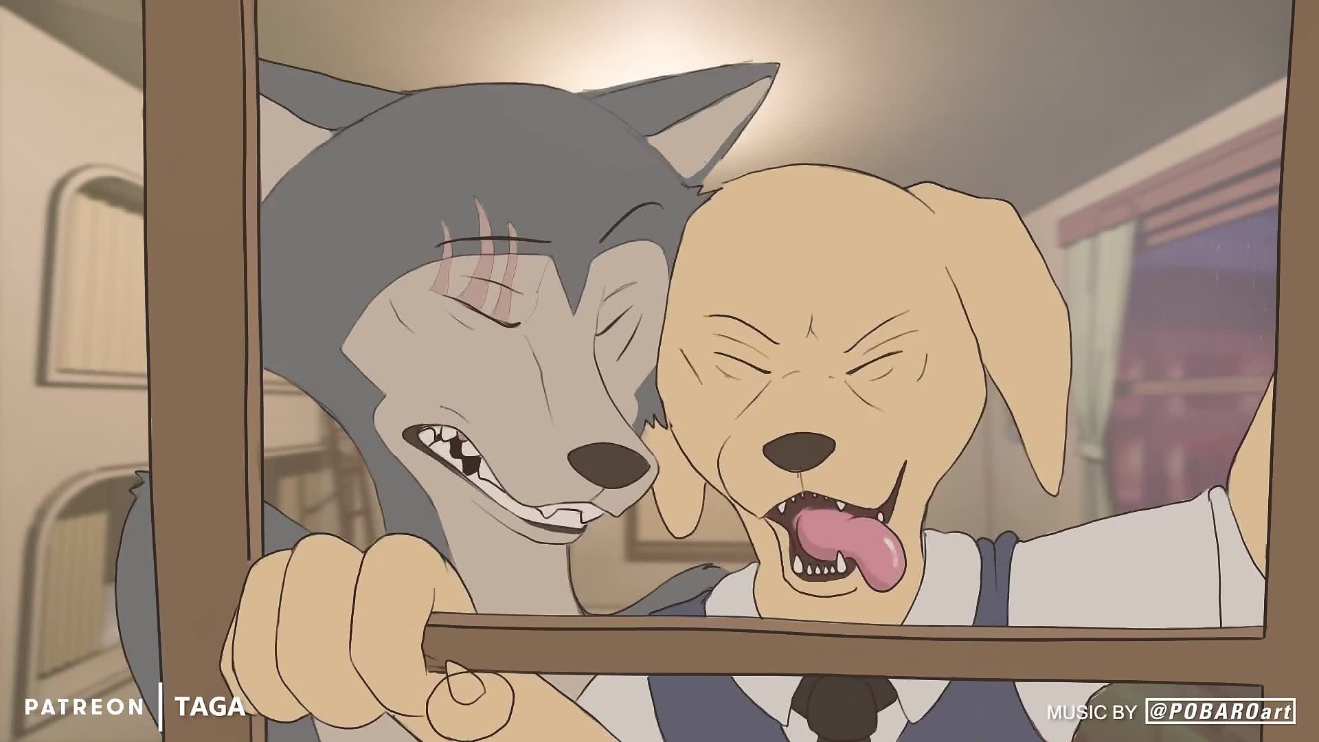 Anime Wolf Furry Yaoi Porn - Beastars Wolf Legoshi fucks Jack in his gay furry canine ass - Hentai City