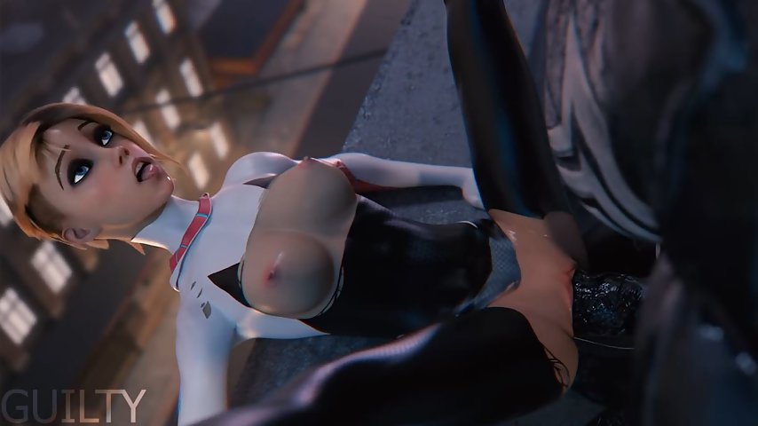 Hentai Spider Gwen gets her tight pussy destroyed by Venoms big cock thumbnail