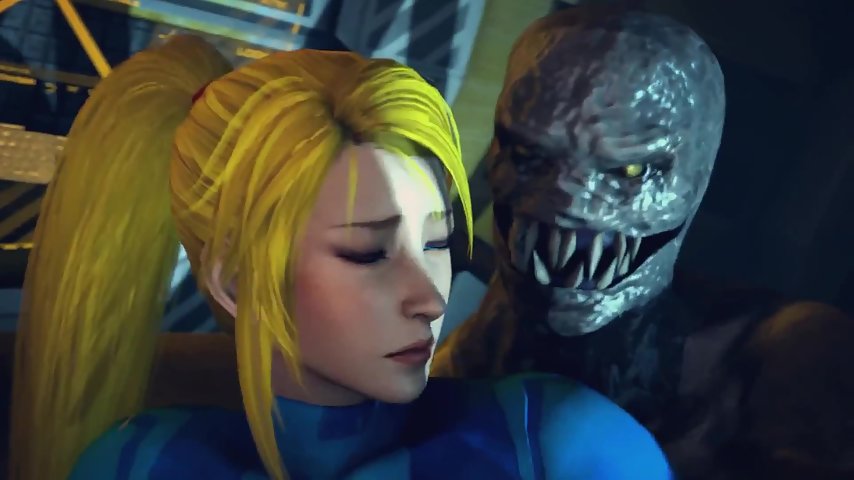 Training Day: Zero Suit - Samus Aran gets her asshole destroyed by a huge monster dick thumbnail