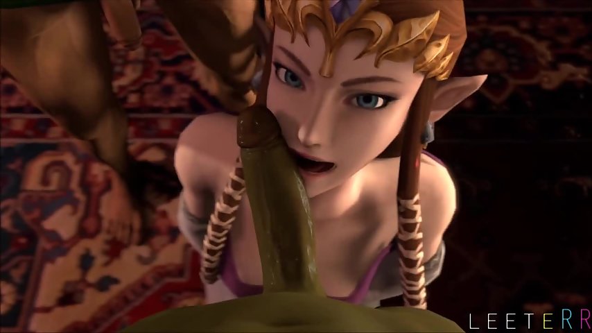 3D animated Princess Zelda gives a guy a blowjob thumbnail