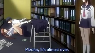 Ringetsu 2 - Hentai schoolgirl caught masturbating in library gets virgin pussy fucked